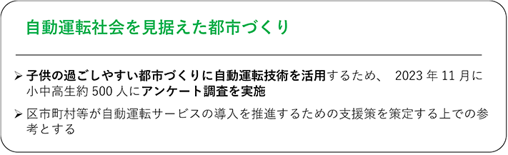 自動運転社会を見据えた都市づくり
