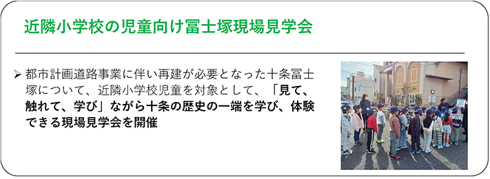 近隣小学校の児童向け冨士塚現場見学会